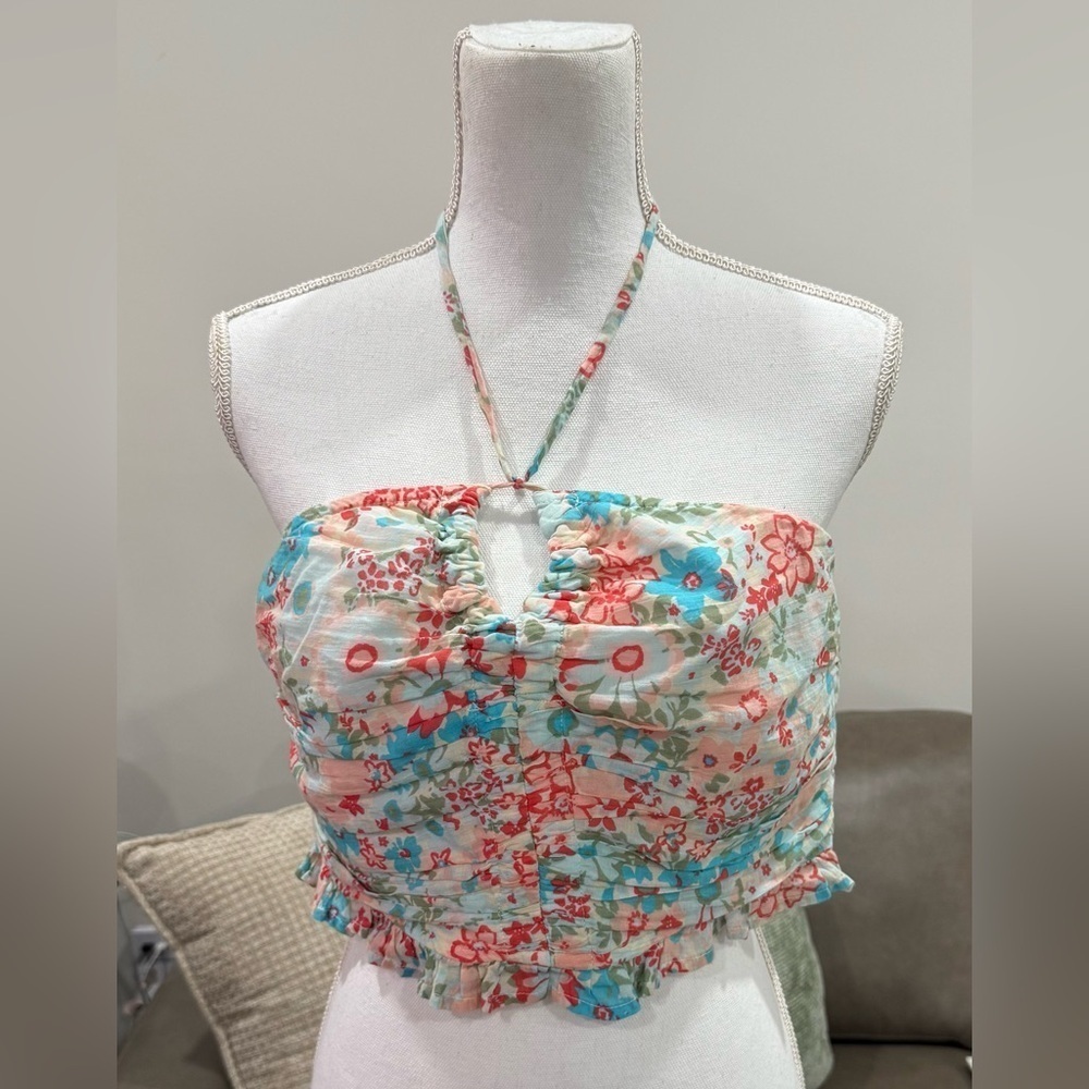 American Eagle Outfitters Floral Crop Top Multicolor Size Large CottageCore NWT